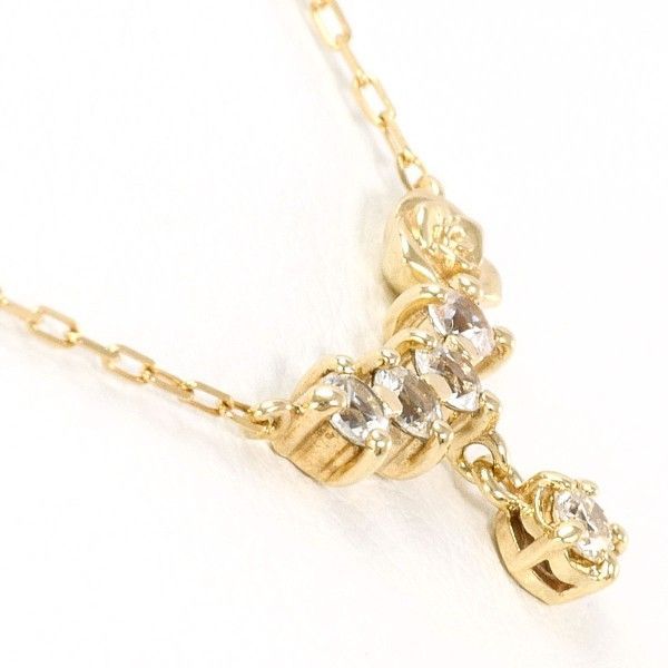 テイクアップ ディズニー K 10 YG ネックレス necklace ホワイトトパーズ ダイヤ 0.04 総重量約1.1 g 約38 cm