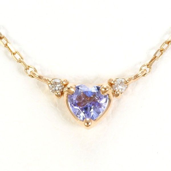 カナル4℃ K10PG ネックレス necklace アイオライト ダイヤ 総重量約0.9g 約39cm