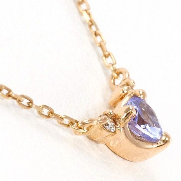 カナル4℃ K 10 PG ネックレス necklace アイオライト ダイヤ 総重量約0.9 g 約39 cm