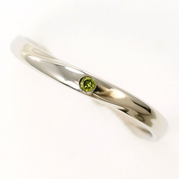 銀座ダイヤモンドシライシ PT 950 リング ring 指輪 15号 グリーンダイヤ 0.015 総重量約3.0 g