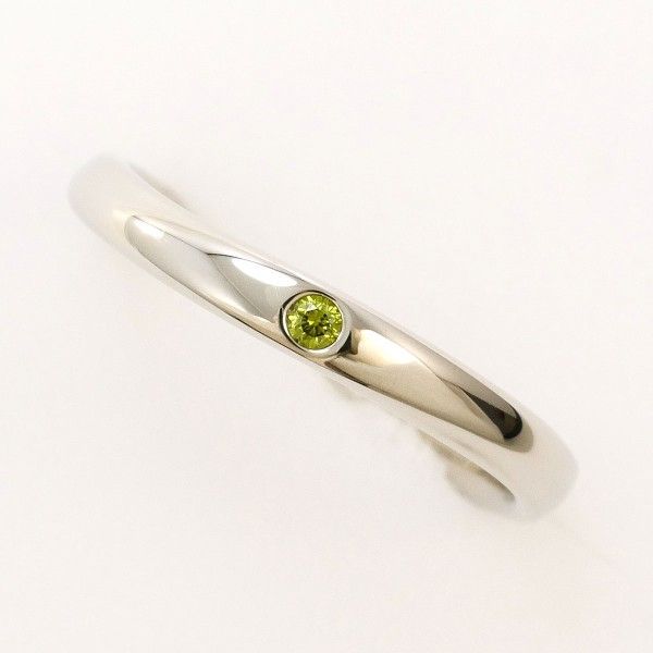 銀座ダイヤモンドシライシ PT950 リング ring 指輪 5号 グリーンダイヤ 0.015 総重量約2.4g
