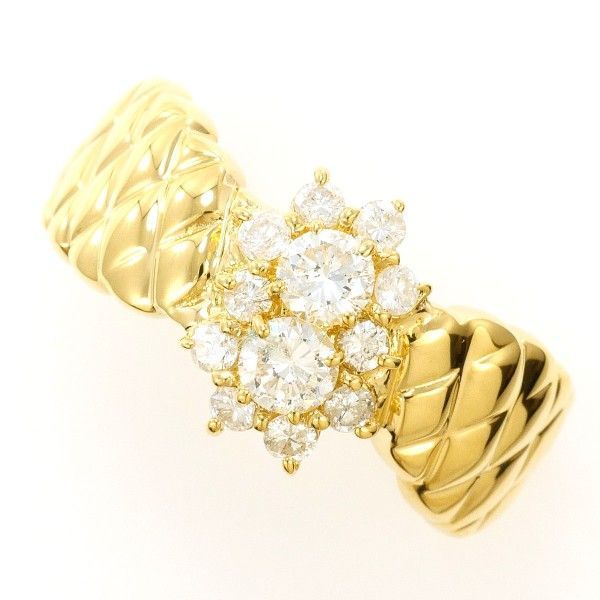 K 18 YG リング ring 指輪 11号 ダイヤ 0.50 カード鑑別書 総重量約5.0 g