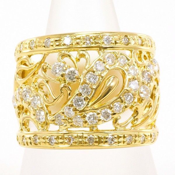 K18YG リング ring 指輪 13.5号 ダイヤ カード鑑別書 総重量約8.3g