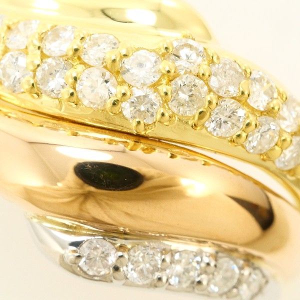 PT 900 K 18 YGPG リング ring 指輪 8号 ダイヤ 0.50 カード鑑別書 総重量約4.5 g