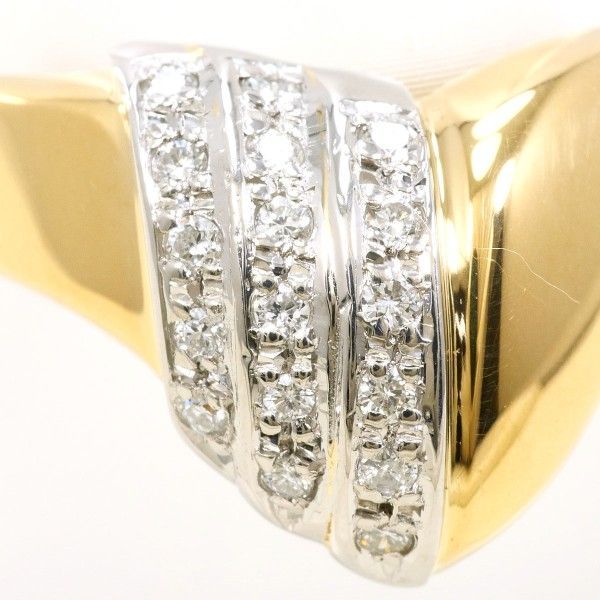 PT 900 K 18 YG リング ring 指輪 13号 ダイヤ 0.15 カード鑑別書 総重量約5.8 g