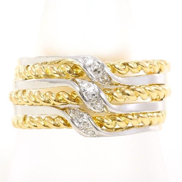 PT 900 K 18 YG リング ring 指輪 15.5号 ダイヤ カード鑑別書 総重量約7.4 g