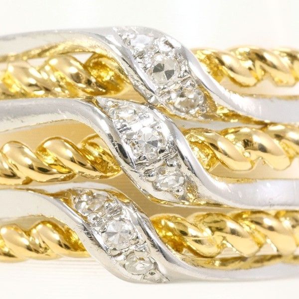 PT 900 K 18 YG リング ring 指輪 15.5号 ダイヤ カード鑑別書 総重量約7.4 g