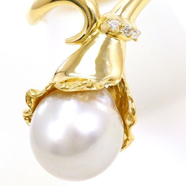 K 18 YG リング ring 指輪 10.5号 南洋真珠 約11.5 mm ダイヤ カード鑑別書 総重量約8.2 g