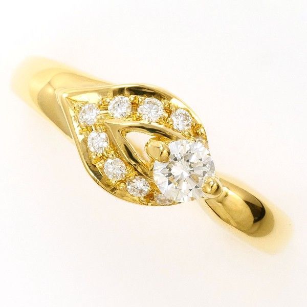 K 18 YG リング ring 指輪 11.5号 ダイヤ 0.30 カード鑑別書 総重量約4.5 g