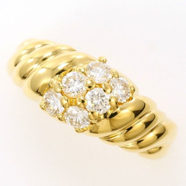 K18YG リング ring 指輪 13号 ダイヤ 0.60 カード鑑別書 総重量約7.6g