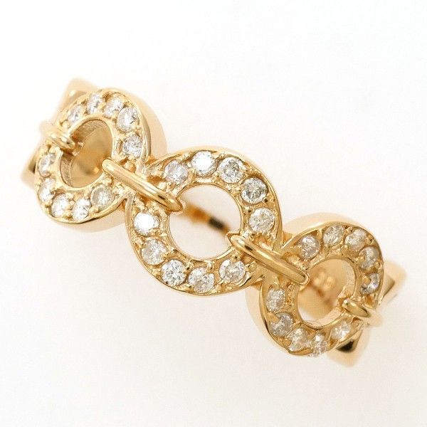 K 18 PG リング ring 指輪 11号 ダイヤ 0 30 カード鑑別書 総重量約3 7 g