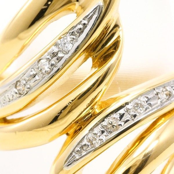 PT 900 K 18 YG リング ring 指輪 13号 ダイヤ 0.05 カード鑑別書 総重量約8.0 g