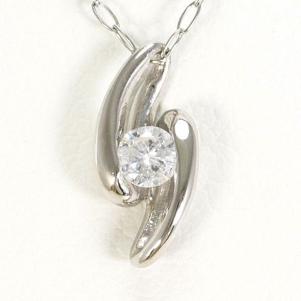 Pt900 Pt850 プラチナ ネックレス 約40cm 約2.1g ダイヤ 0.2ct 