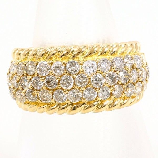 K18YG リング ring 指輪 11号 ダイヤ 1.38 カード鑑別書 総重量約7.0g