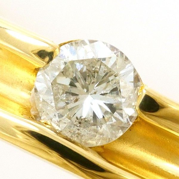 K 18 YG リング ring 指輪 10.5号 ダイヤ 0.15 カード鑑別書 総重量約3.9 g