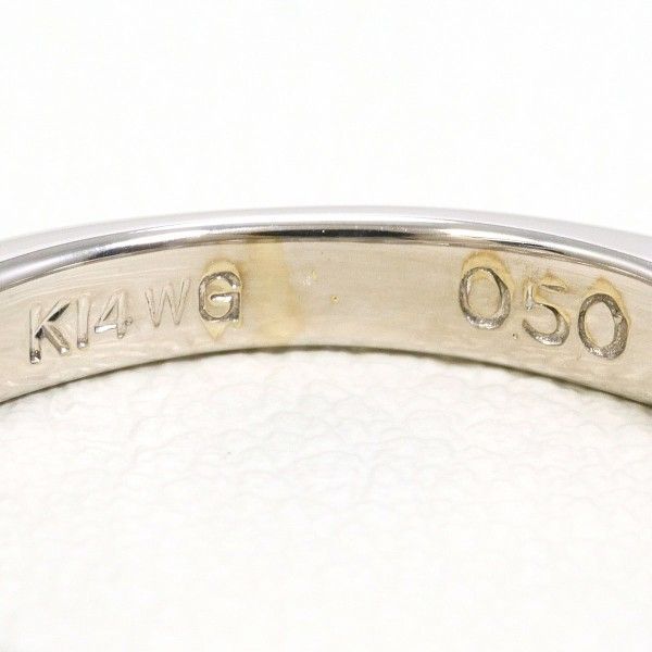 K14WG リング ring 指輪 8号 ダイヤ 0.50 総重量約1.6g K14ホワイト