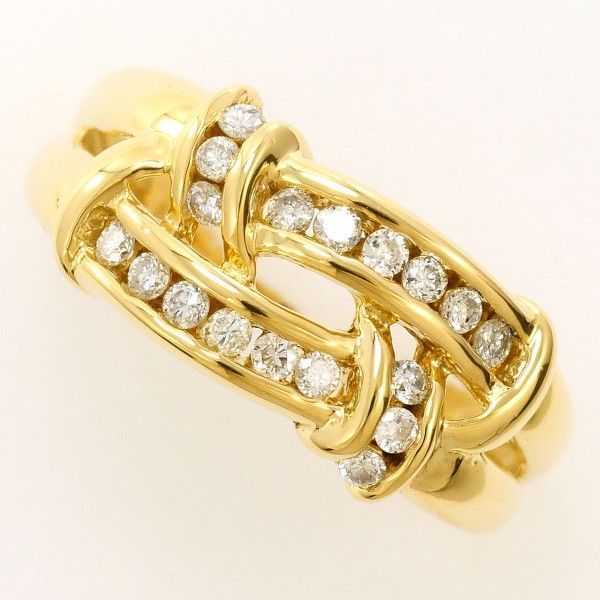 K 18 YG リング ring 指輪 13号 ダイヤ 0.25 カード鑑別書 総重量約4.0 g