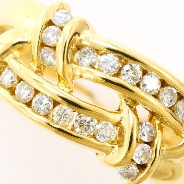 K 18 YG リング ring 指輪 13号 ダイヤ 0.25 カード鑑別書 総重量約4.0 g