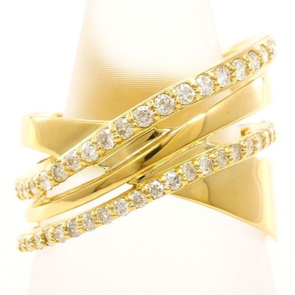 K18YG リング ring 指輪 12号 ダイヤ 0.60 カード鑑別書 総重量約8.0g