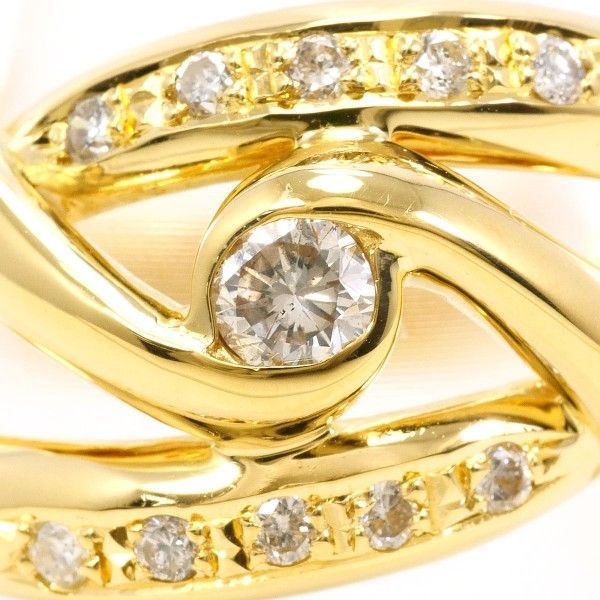 K 18 YG リング ring 指輪 10号 ダイヤ 0.30 カード鑑別書 総重量約5.6 g