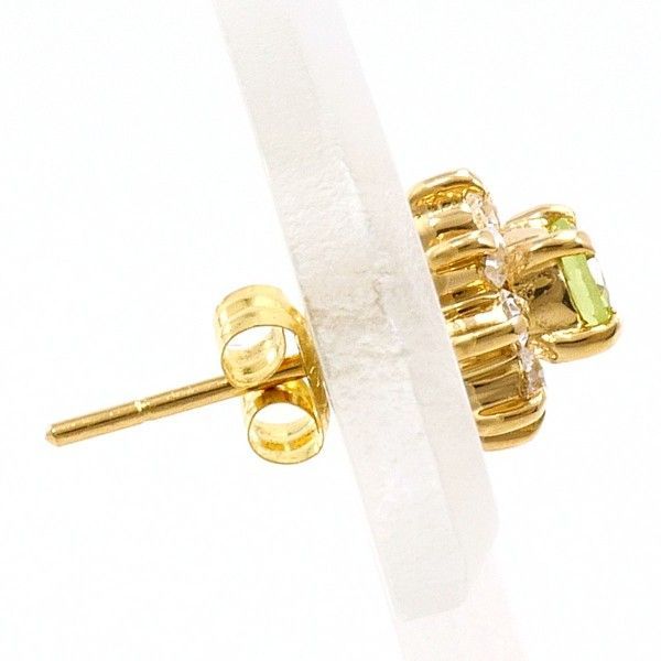 K 18 YG ピアス pierced earrings 片耳 ペリドット ジルコニア 総重量約0.5 g