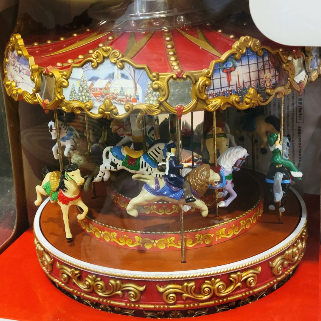美品】ミスタークリスマス カルーセル オルゴール メリーゴーランド 箱