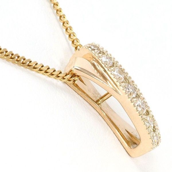 10 K YG ネックレス necklace ダイヤ 0.18 総重量約3.4 g 約51 cm