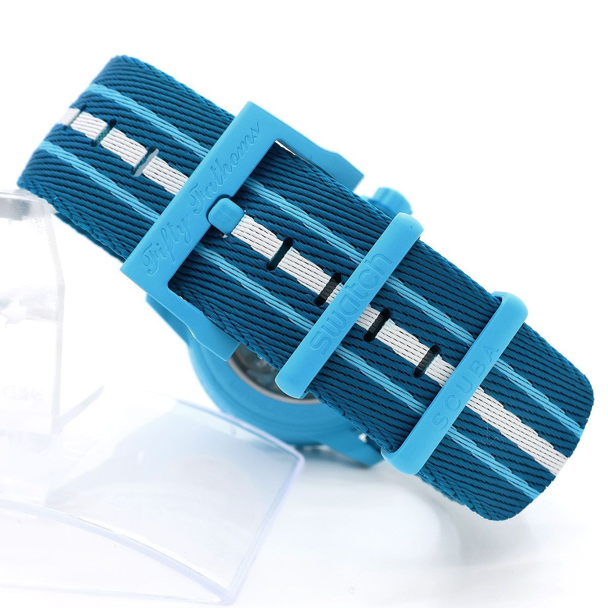  Blancpain Swatch 腕時計 ブランパン スウォッチ ブルーラグーン AT 自動巻き SO35L400 バイオセラミック スキューバ フィフティファゾム ス 通勤対応 自動巻き時計 腕時計(アナログ)