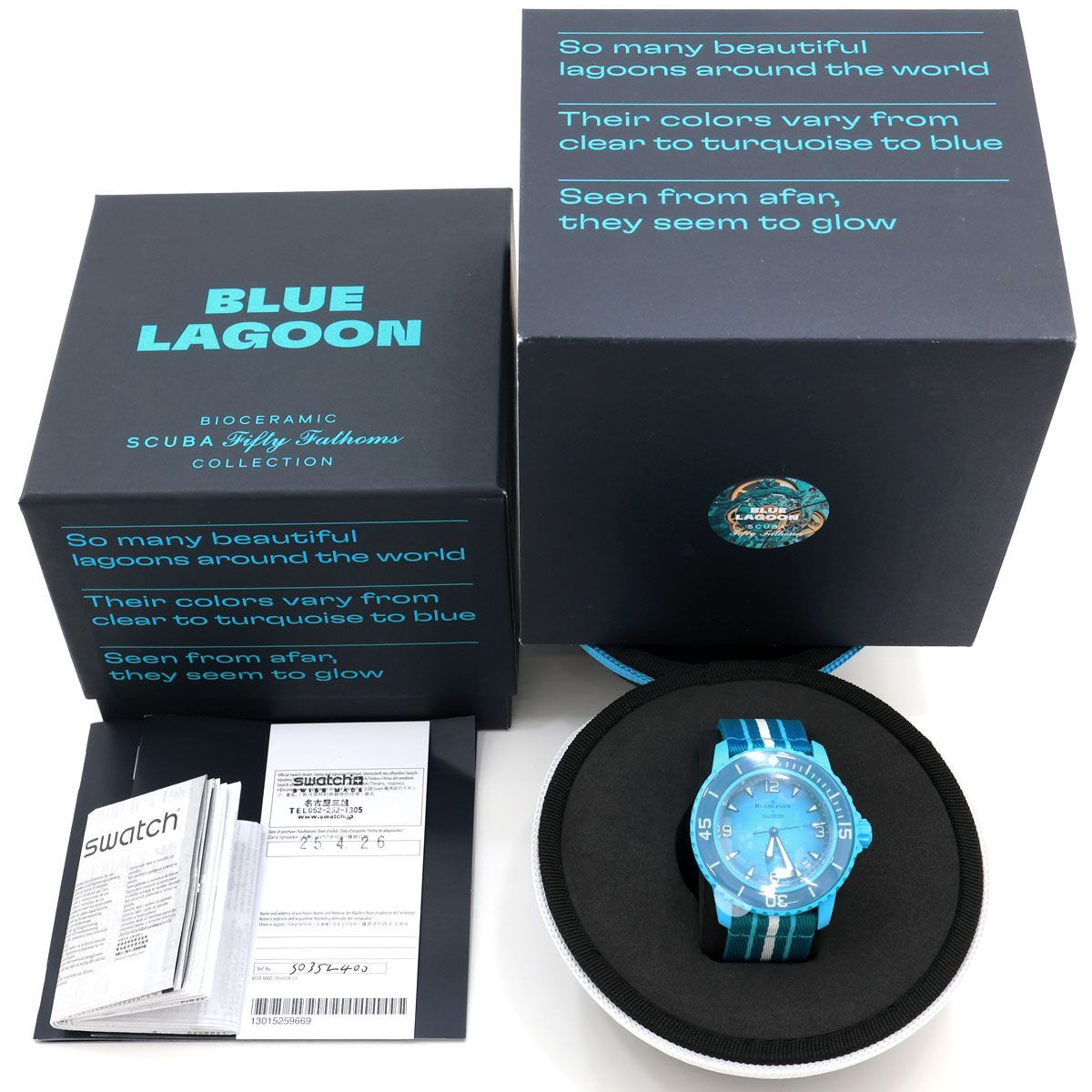 Blancpain Swatch 腕時計 ブランパン × スウォッチ ブルーラグーン AT 自動巻き SO35L400 バイオセラミック スキューバ フィフティファゾム ス