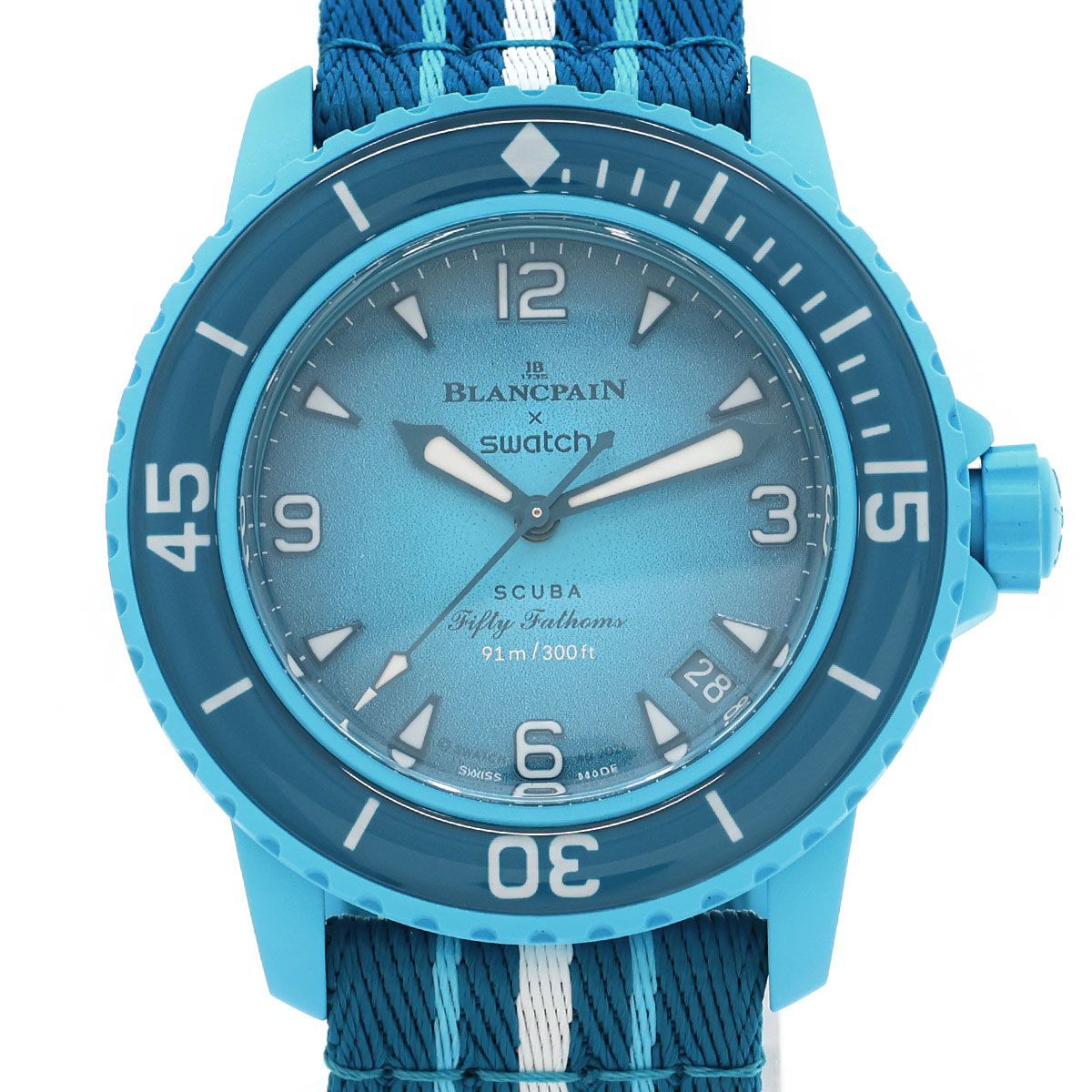 Blancpain Swatch 腕時計 ブランパン × スウォッチ ブルーラグーン AT 自動巻き SO35L400 バイオセラミック スキューバ フィフティファゾム ス