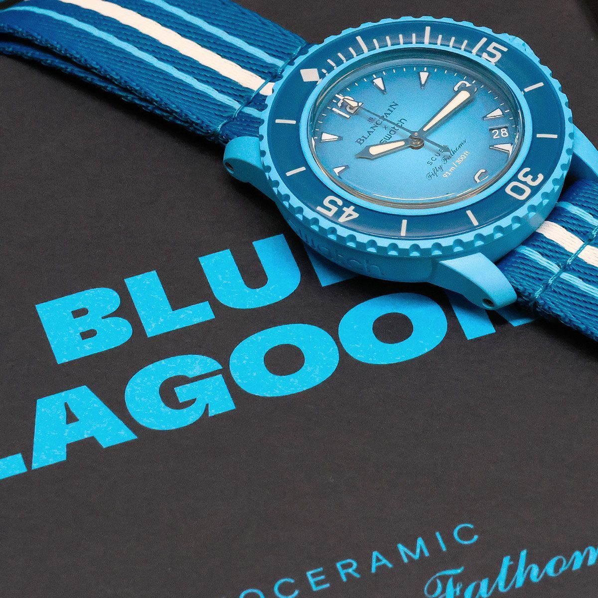 中古 美品 】Blancpain Swatch 腕時計 ブランパン × スウォッチ ブルー