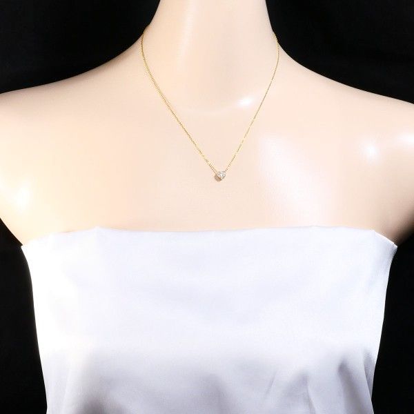 k18YGネックレス　ダイヤ0.12 K18YG ネックレス necklace ダイヤ 0.12 総重量約1.8g 約40cm - メルカリ