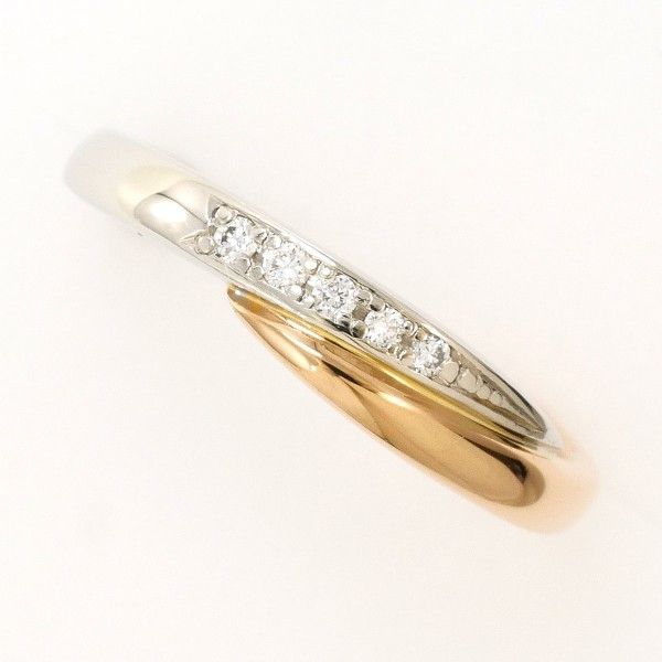 PT900 K18PG リング ring 指輪 6号 ダイヤ 0.03 天然石 総重量約2.6g