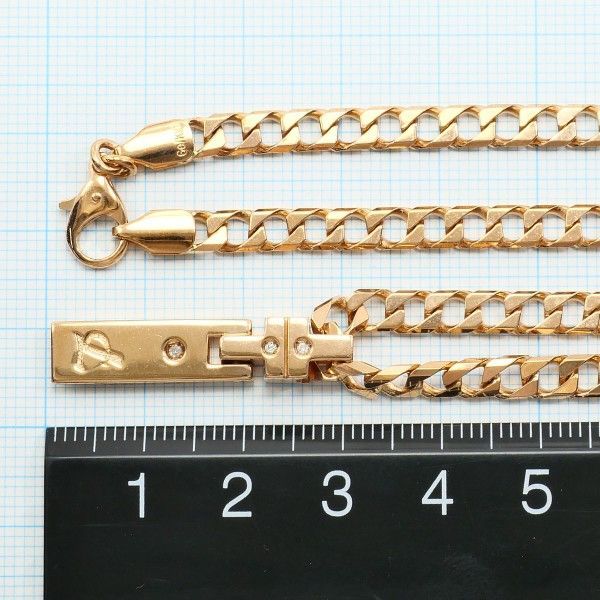 レダシルマ K10PG ゲルマニウム ネックレス necklace ダイヤ 総重量約