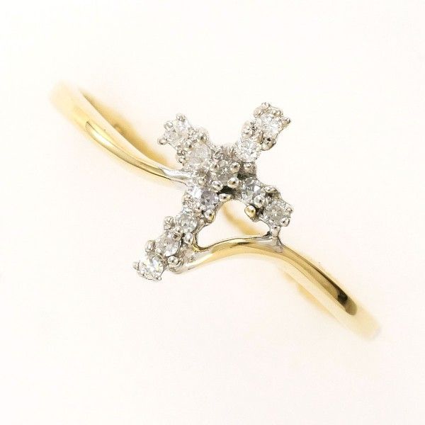 K10YGWG リング ring 指輪 11号 ダイヤ 総重量約0.9g