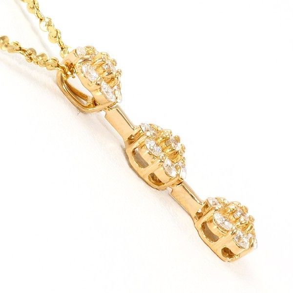 18 K YG ネックレス necklace ダイヤ 0.60 カード鑑別書 総重量約3.6 g 約38 cm