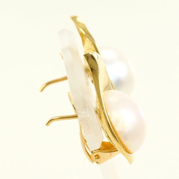 18 K YG ピアス pierced earrings マベパール 真珠 総重量約6.5 g