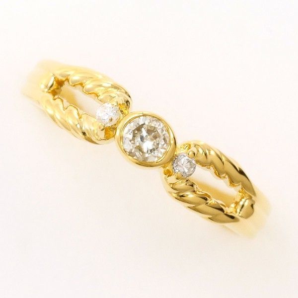 K18YG リング ring 指輪 8号 ダイヤ 0.12 0.03 総重量約2.0g