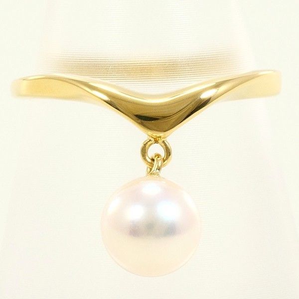 K18YG リング ring 指輪 9号 パール 真珠 約6.5mm 総重量約2.3g
