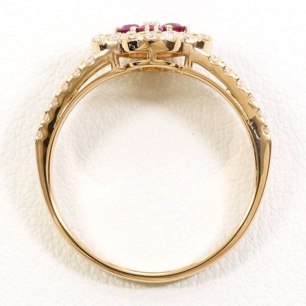 K 18 PG リング ring 指輪 12号 ルビー 0.25 ダイヤ 0.28 総重量約2.9 g