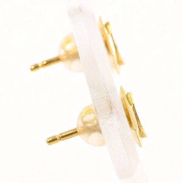 K 18 YG ピアス pierced earrings ダイヤ 総重量約0.8 g
