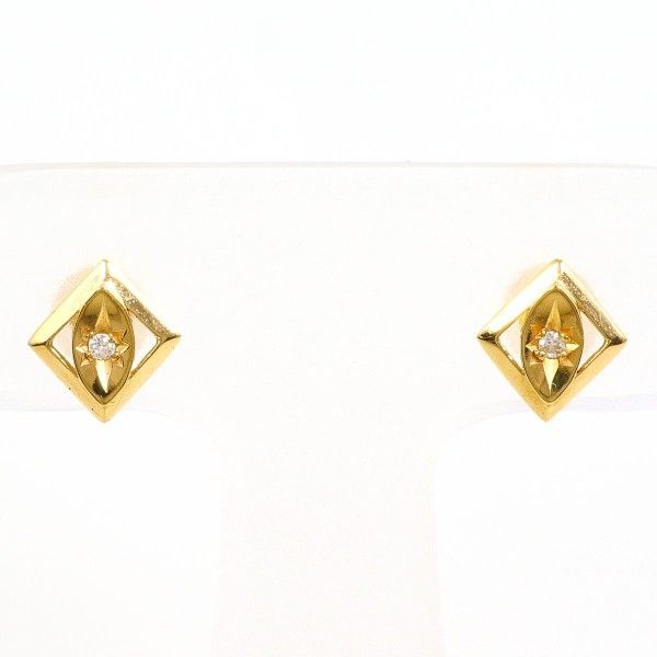 K18YG ピアス pierced earrings ダイヤ 総重量約0.8g