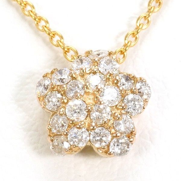 K18PG ネックレス necklace ダイヤ 0.20 総重量約1.8g 約40cm