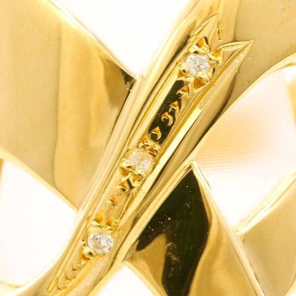 K 18 YG リング ring 指輪 11号 ダイヤ 0.018 カード鑑別書 総重量約4.9 g