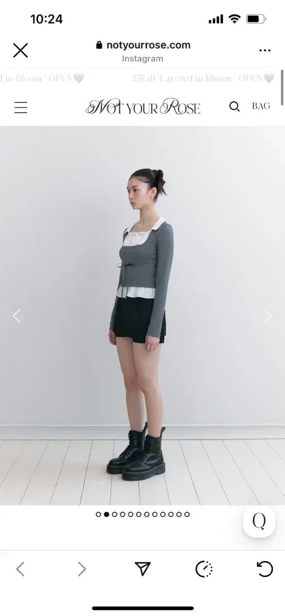  ノットユアローズ ク トップス チャコール 長袖 Tシャツ カットソー