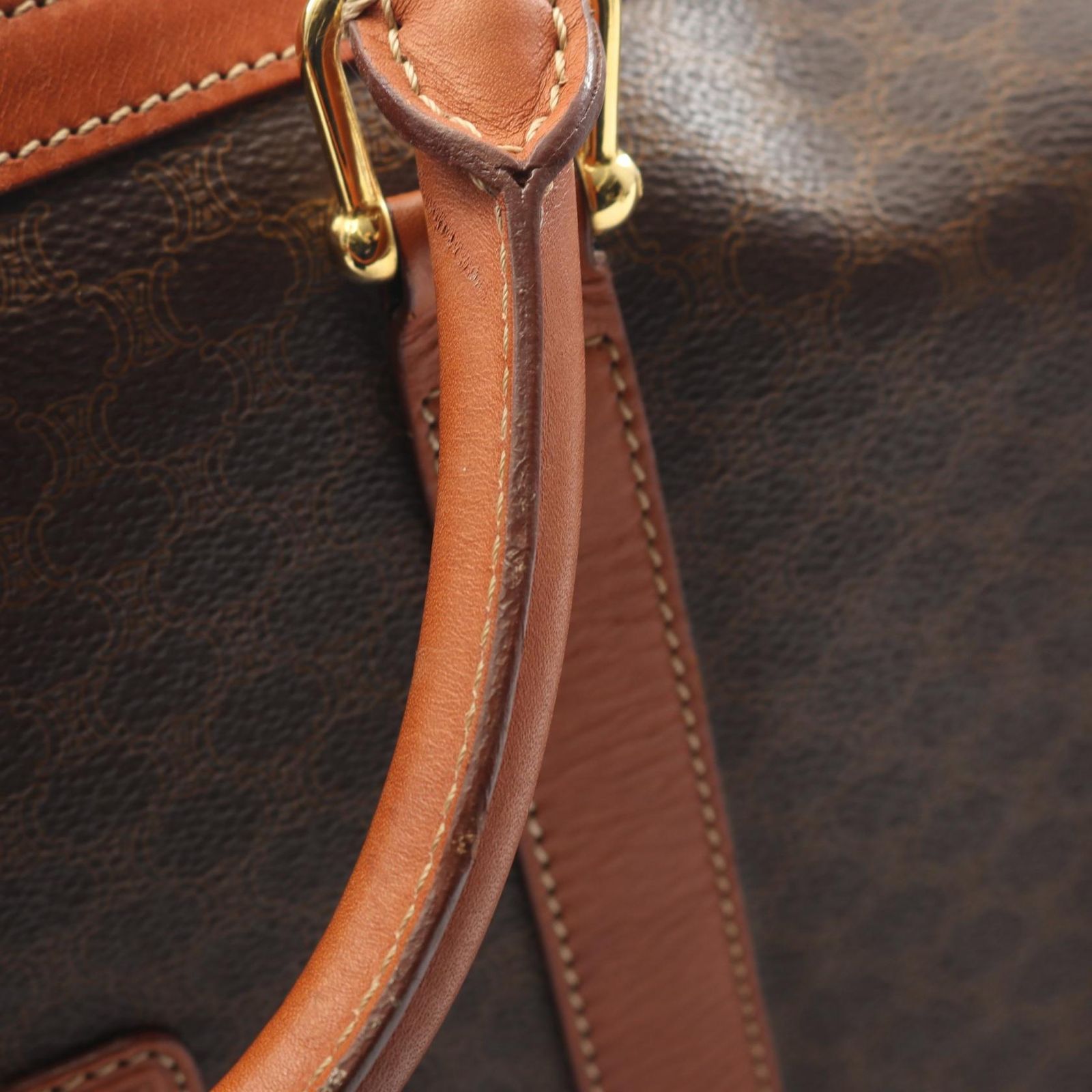 セリーヌ CELINE ボストンバッグ マカダム ブラウン PVCコーティング