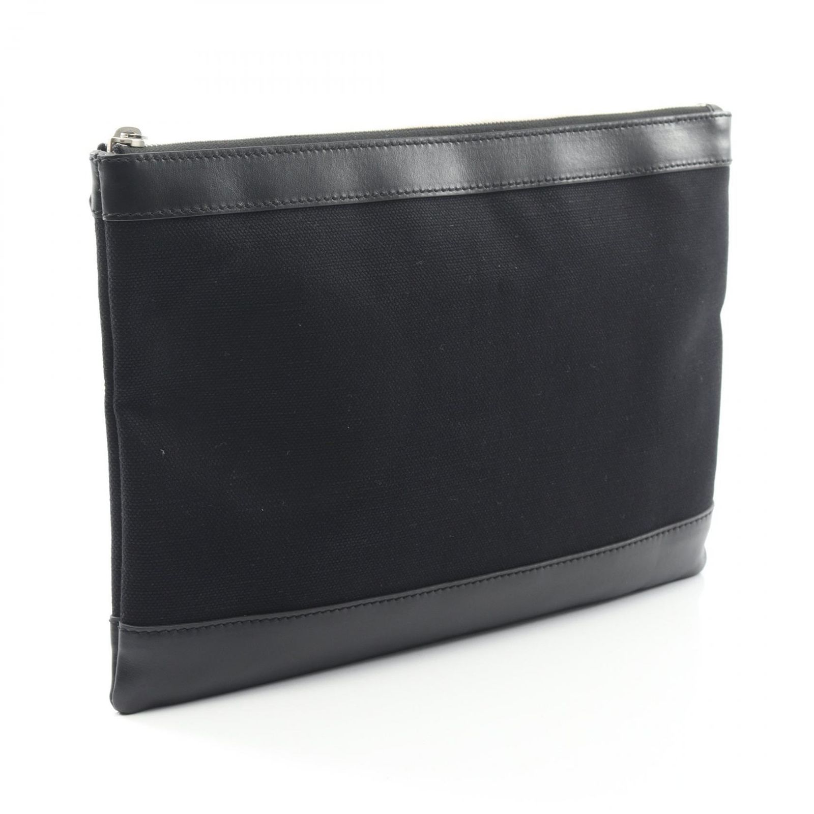 バレンシアガ BALENCIAGA セカンドバッグ クラッチバッグ ネイビークリップ M 373834 ブラック キャンバス レザー ネイビークリップM ユニセックス Used A