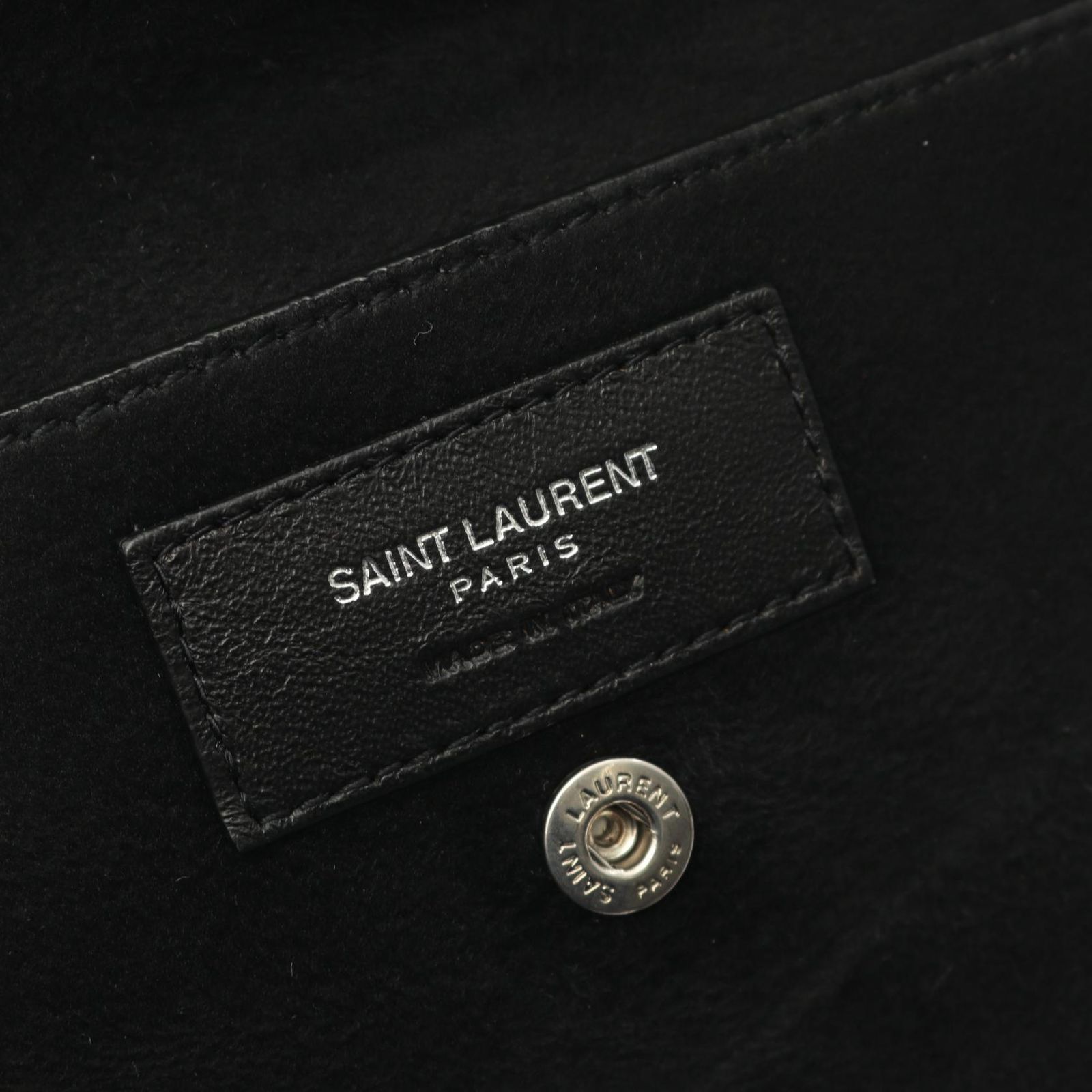 【極美品】サンローラン テディ ショルダーバッグ チェーン 巾着 レザー 黒 SAINT LAURENT サンローラン テディ 巾着 チェーンショルダー カーキ