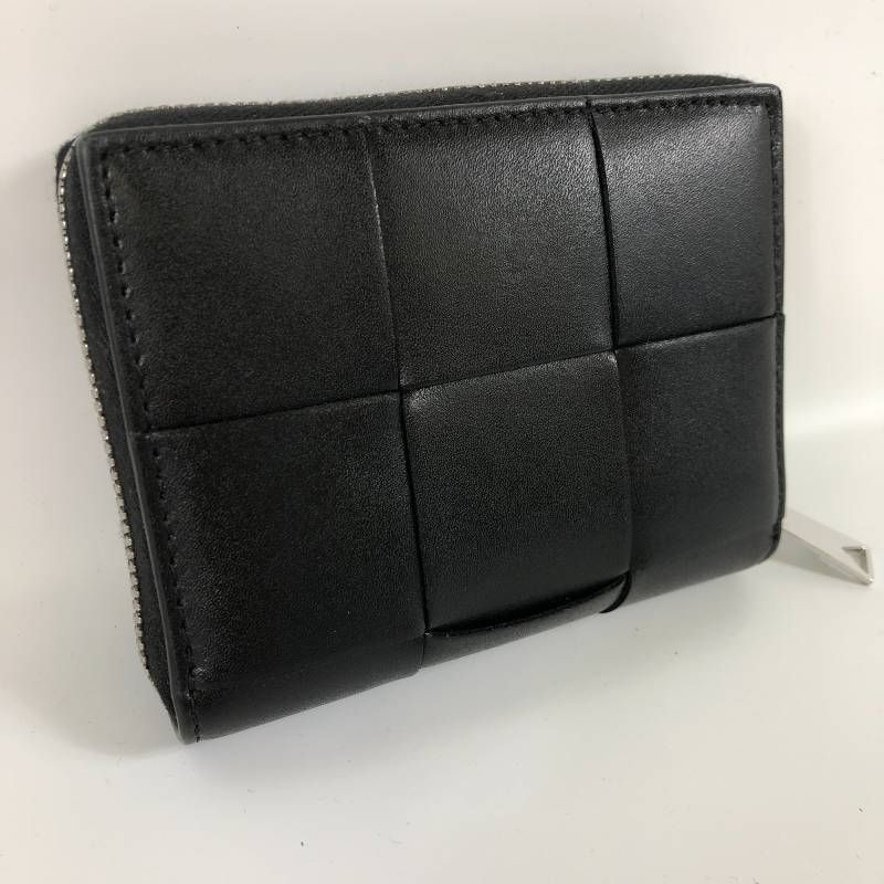極美品 ボッテガヴェネタ カセット ジップウォレット レザー ブラック