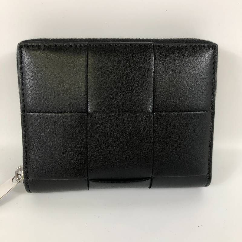 極美品 ボッテガヴェネタ カセット ジップウォレット レザー ブラック